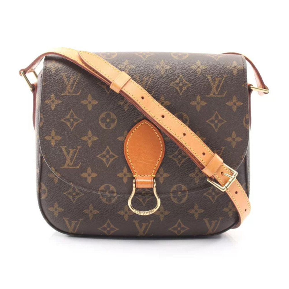 Louis Vuitton Saint Cloud Monogram Shoulder Bag Canvas Leather Brown